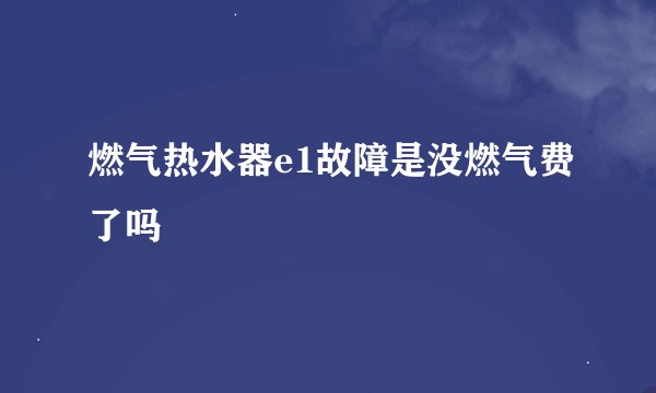 燃气热水器e1故障是没燃气费了吗