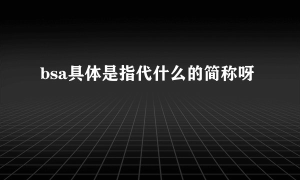 bsa具体是指代什么的简称呀