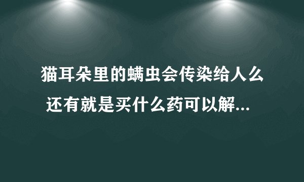 猫耳朵里的螨虫会传染给人么 还有就是买什么药可以解决 最好在药店就能买到