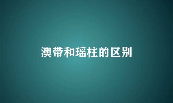 澳带和瑶柱的区别