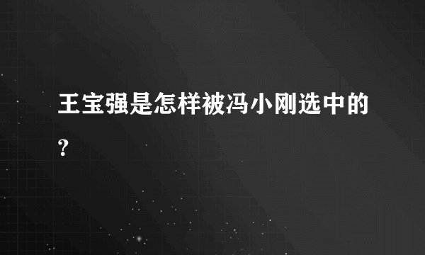 王宝强是怎样被冯小刚选中的？