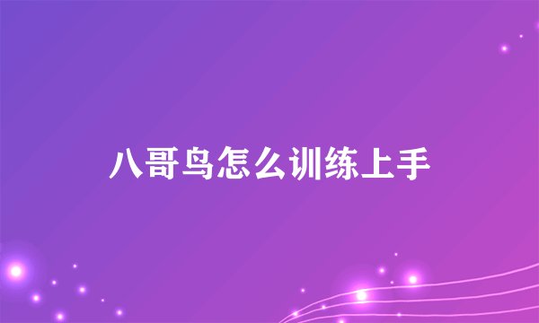 八哥鸟怎么训练上手