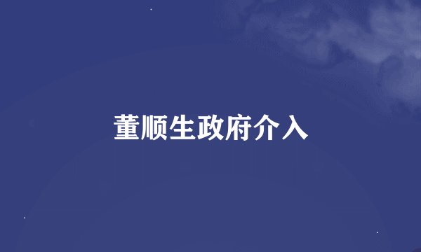 董顺生政府介入