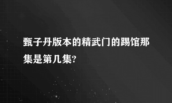 甄子丹版本的精武门的踢馆那集是第几集?