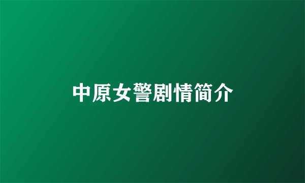 中原女警剧情简介