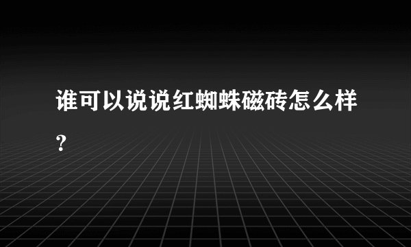 谁可以说说红蜘蛛磁砖怎么样？