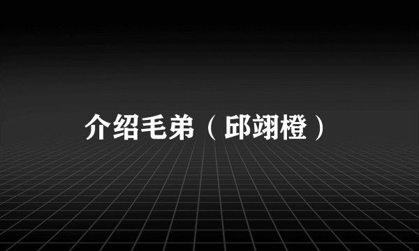介绍毛弟（邱翊橙）