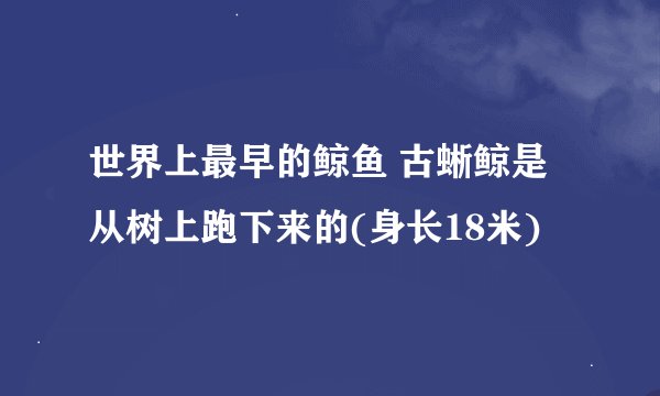世界上最早的鲸鱼 古蜥鲸是从树上跑下来的(身长18米)