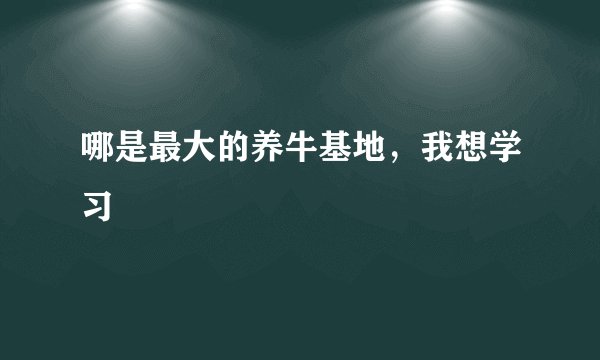 哪是最大的养牛基地,我想学习