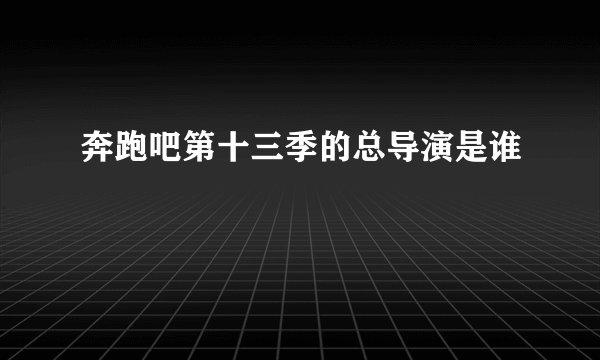 奔跑吧第十三季的总导演是谁