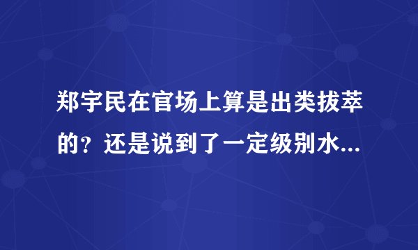 郑宇民在官场上算是出类拔萃的？还是说到了一定级别水平都和他差不多？