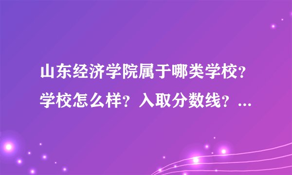 山东经济学院属于哪类学校？学校怎么样？入取分数线？谢谢，谁能详细地回答一下！