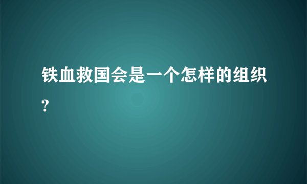 铁血救国会是一个怎样的组织?