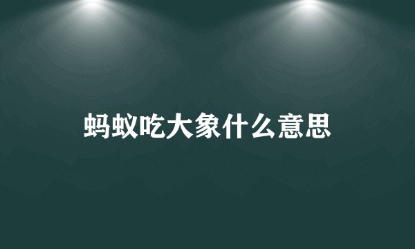 蚂蚁吃大象什么意思