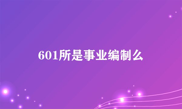 601所是事业编制么