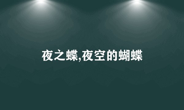 夜之蝶,夜空的蝴蝶