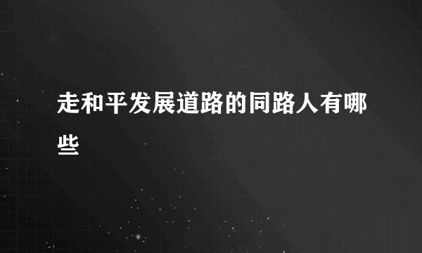 走和平发展道路的同路人有哪些