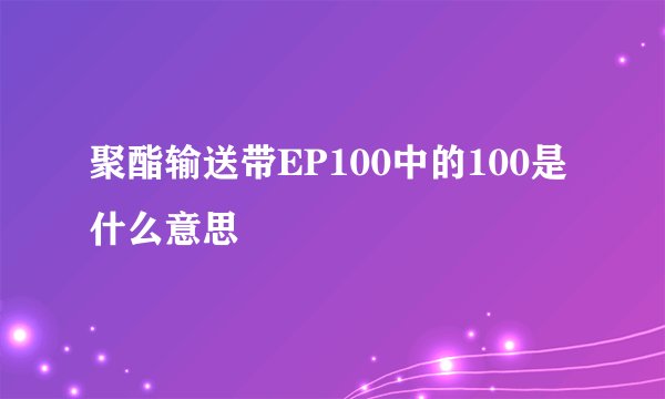 聚酯输送带EP100中的100是什么意思