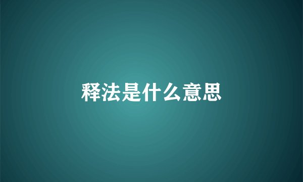 释法是什么意思