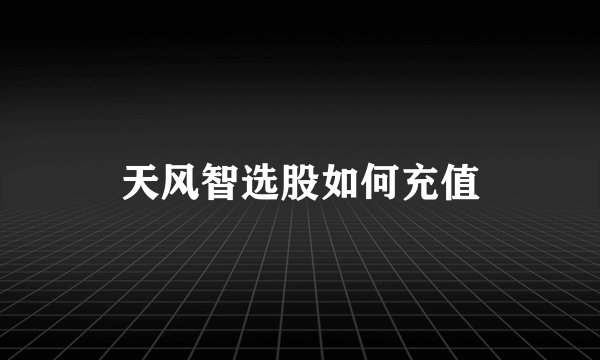 天风智选股如何充值