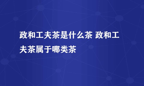 政和工夫茶是什么茶 政和工夫茶属于哪类茶