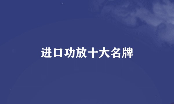 进口功放十大名牌
