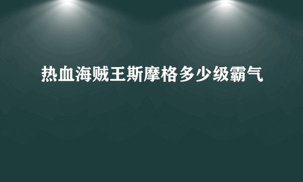 热血海贼王斯摩格多少级霸气