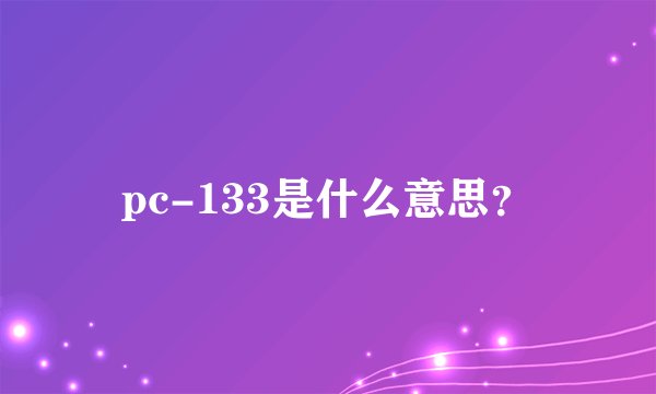 pc-133是什么意思？