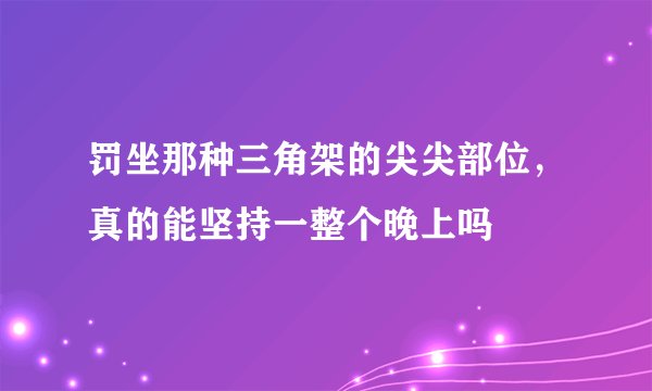 罚坐那种三角架的尖尖部位，真的能坚持一整个晚上吗