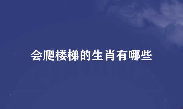 会爬楼梯的生肖有哪些