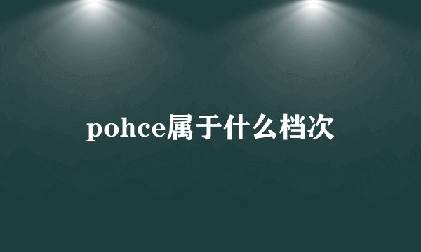 pohce属于什么档次