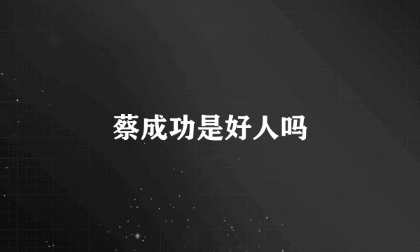 蔡成功是好人吗