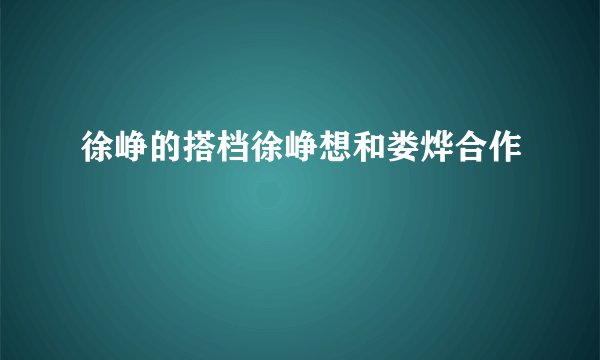 徐峥的搭档徐峥想和娄烨合作