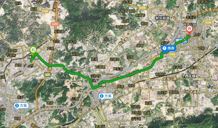 深圳坪山地与惠州淡水交界地方地图