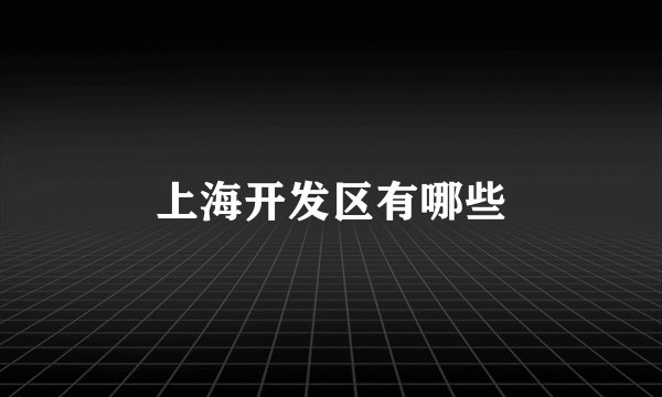 上海开发区有哪些