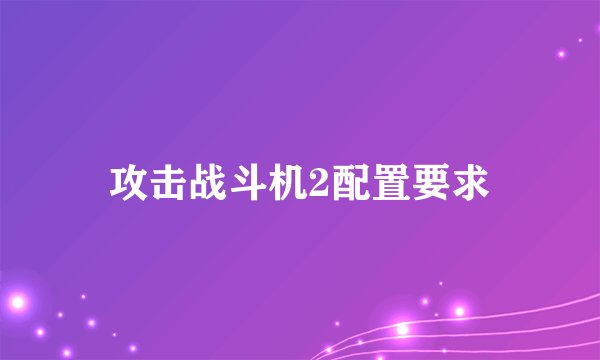 攻击战斗机2配置要求