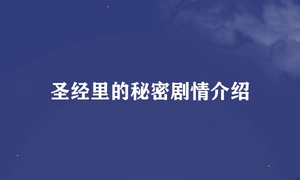 圣经里的秘密剧情介绍