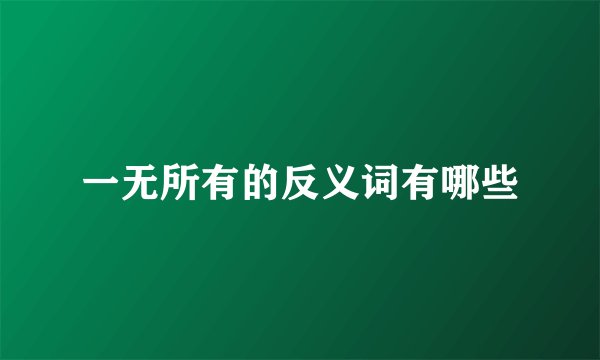 一无所有的反义词有哪些