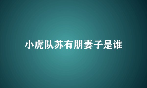 小虎队苏有朋妻子是谁