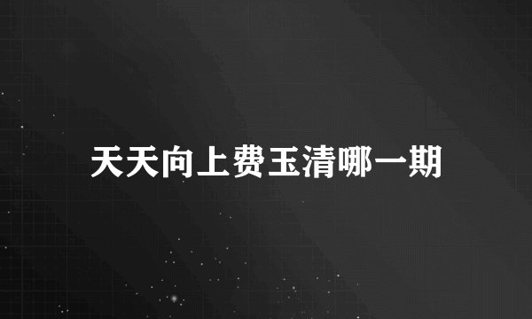 天天向上费玉清哪一期