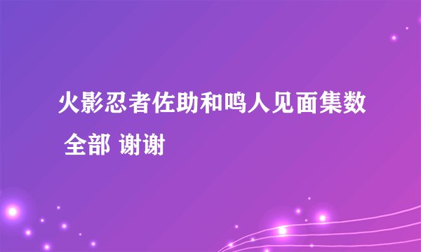 火影忍者佐助和鸣人见面集数 全部 谢谢