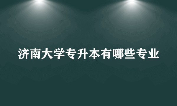 济南大学专升本有哪些专业