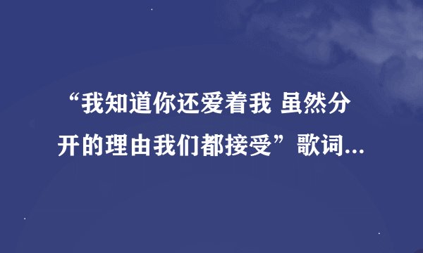 “我知道你还爱着我 虽然分开的理由我们都接受”歌词来自哪首歌?