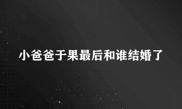 小爸爸于果最后和谁结婚了