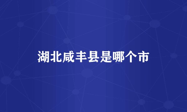 湖北咸丰县是哪个市