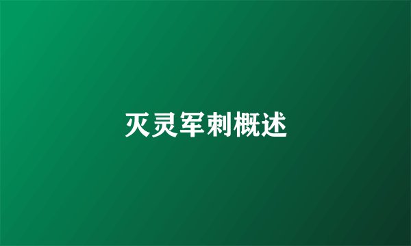 灭灵军刺概述