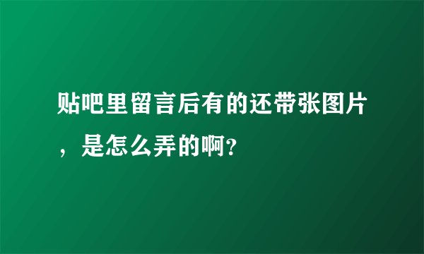 贴吧里留言后有的还带张图片，是怎么弄的啊？