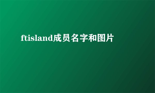 ftisland成员名字和图片