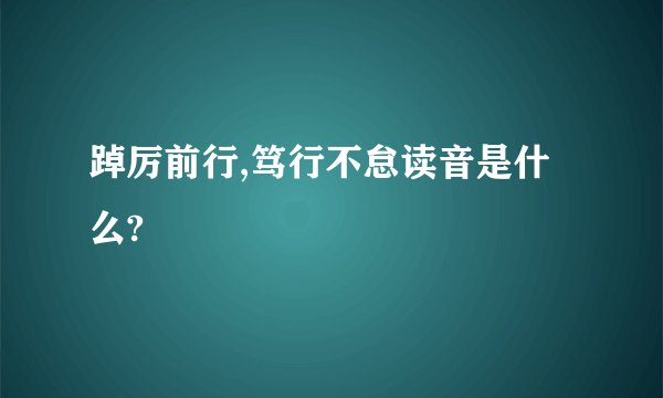 踔厉前行,笃行不怠读音是什么?