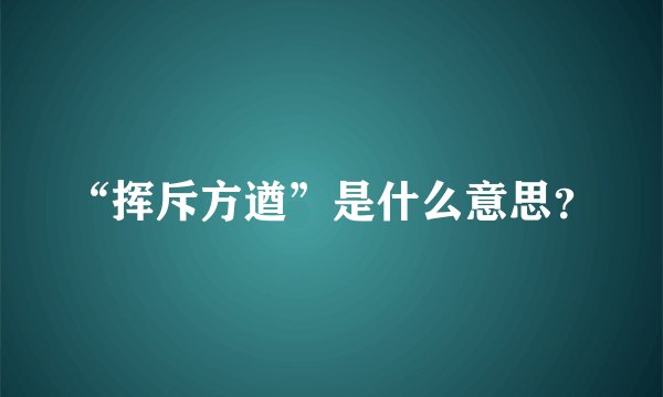 “挥斥方遒”是什么意思？